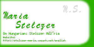 maria stelczer business card